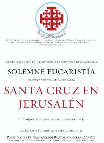 Solemne eucaristía Santa Cruz en Jerusalén 